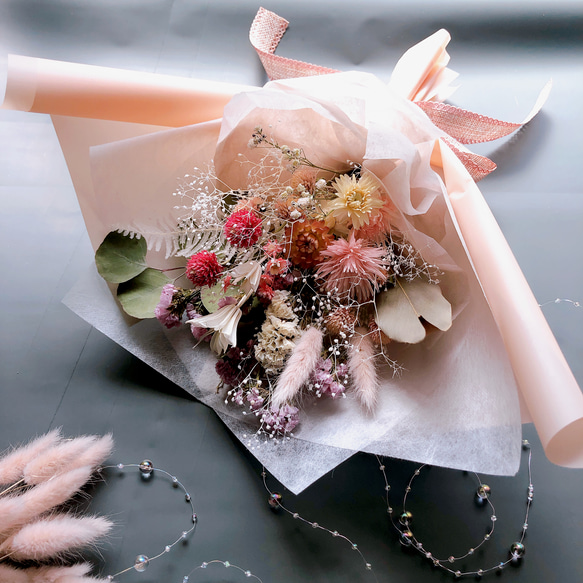 ピンクホイップドライフラワースワッグ スワッグ FlowerCompanies 通販