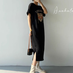 ⭐️new⭐️Tシャツワンピス.着痩せスカート/ ファッション.人気.春夏.ゆったり　おしゃれなドレス 3枚目の画像