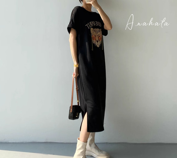 ⭐️new⭐️Tシャツワンピス.着痩せスカート/ ファッション.人気.春夏.ゆったり　おしゃれなドレス 3枚目の画像