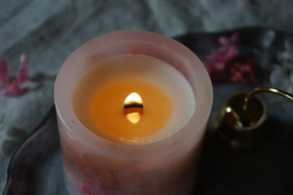桜 ボタニカルキャンドル Mサイズ 桜の香り 3枚目の画像