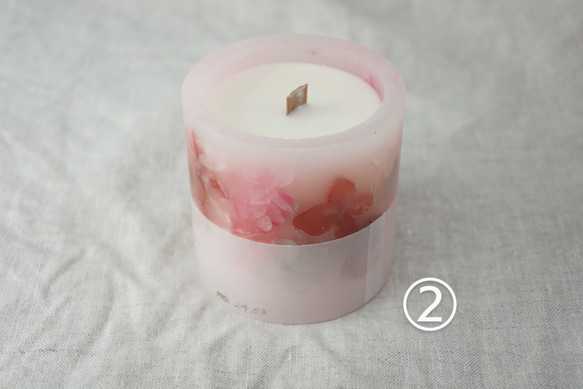 桜 ボタニカルキャンドル Mサイズ 桜の香り 7枚目の画像