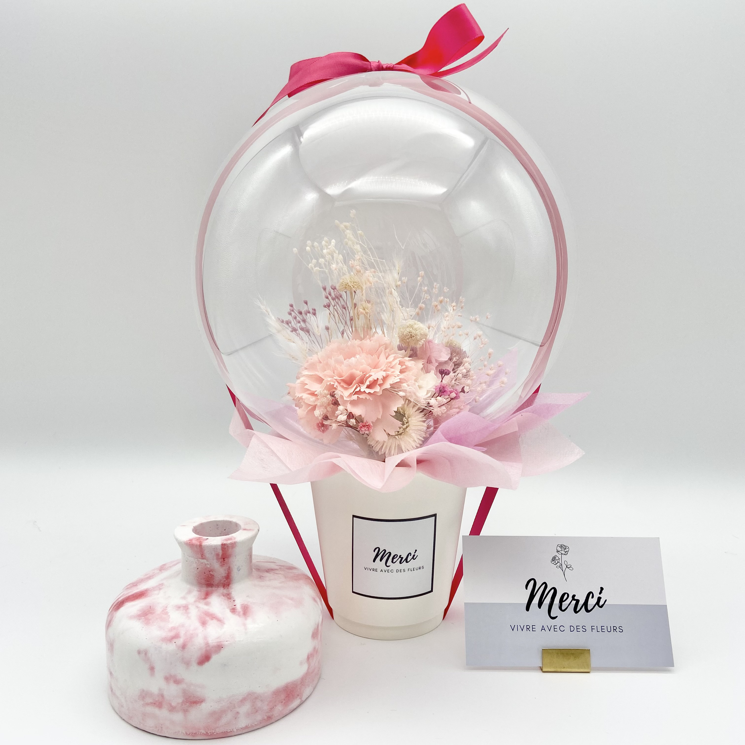 母の日ギフト♡花器セット　フラワーバルーンカップ　バルーンギフト　カーネーション