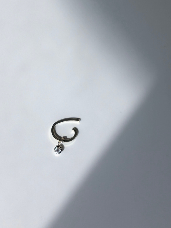 《 イヤーカフ用カスタムパーツ 》キュービックジルコニア 925silverチャーム 【 CZ3-K-SV】 5枚目の画像