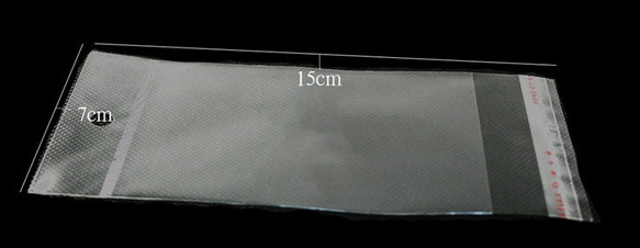 OPP袋 20枚 150mmｘ70mm 粘着テープ付き 厚さ 35μ(0.035mm) 梱包材 包装 ラッピング 1枚目の画像