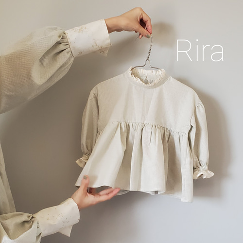 ジャガード生地dot風 ブラウス 90〜130 子供服 Rira 通販 17500935