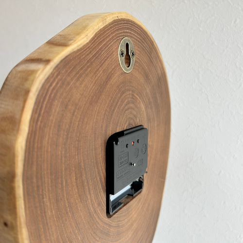 掛け時計　エンジュ 天然木の掛け時計(エンジュの木)電波時計 漢数字 掛け時計・置き時計