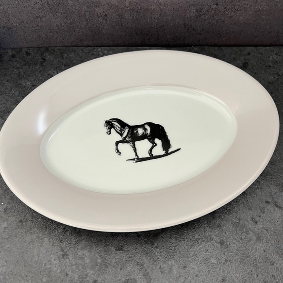 オーバルプレート 〈French Vintage〉Horse アンティーク風皿 3枚目の画像