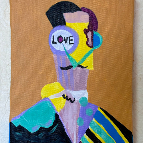 送料無料】ポートレート#3 アクリル画 キャンバス 原画 絵画 肖像画