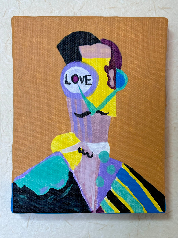 絵画ハンドメイド 送料無料】ポートレート#3 アクリル画 キャンバス 原画 絵画 肖像画