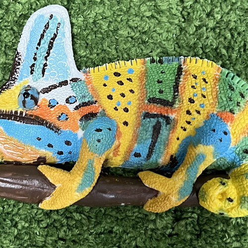 金木工房 カメレオン の 置き物 キーホルダー ゼブラウッド カメレオン ゼブラウッド②（木材）ピューター（金属）キーホルダーや