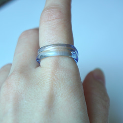 ニュアンス　海　ブルー　青　ガラスアクセサリー大人　リング　ガラスリング　指輪　ボロシリケイトガラス　ガラスアクセサリー 7枚目の画像