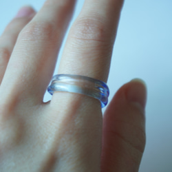 ニュアンス　海　ブルー　青　ガラスアクセサリー大人　リング　ガラスリング　指輪　ボロシリケイトガラス　ガラスアクセサリー 8枚目の画像