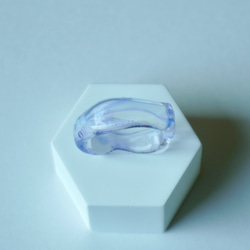 ニュアンス　パープル　紫　ガラスアクセサリー大人　リング　ガラスリング　指輪　ボロシリケイトガラス　ガラスアクセサリー 1枚目の画像