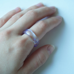 ニュアンス　パープル　紫　ガラスアクセサリー大人　リング　ガラスリング　指輪　ボロシリケイトガラス　ガラスアクセサリー 7枚目の画像