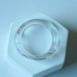 ニュアンス　白　緑　赤　ガラスアクセサリー大人　リング　ガラスリング　指輪　ボロシリケイトガラス　ガラスアクセサリー 2枚目の画像