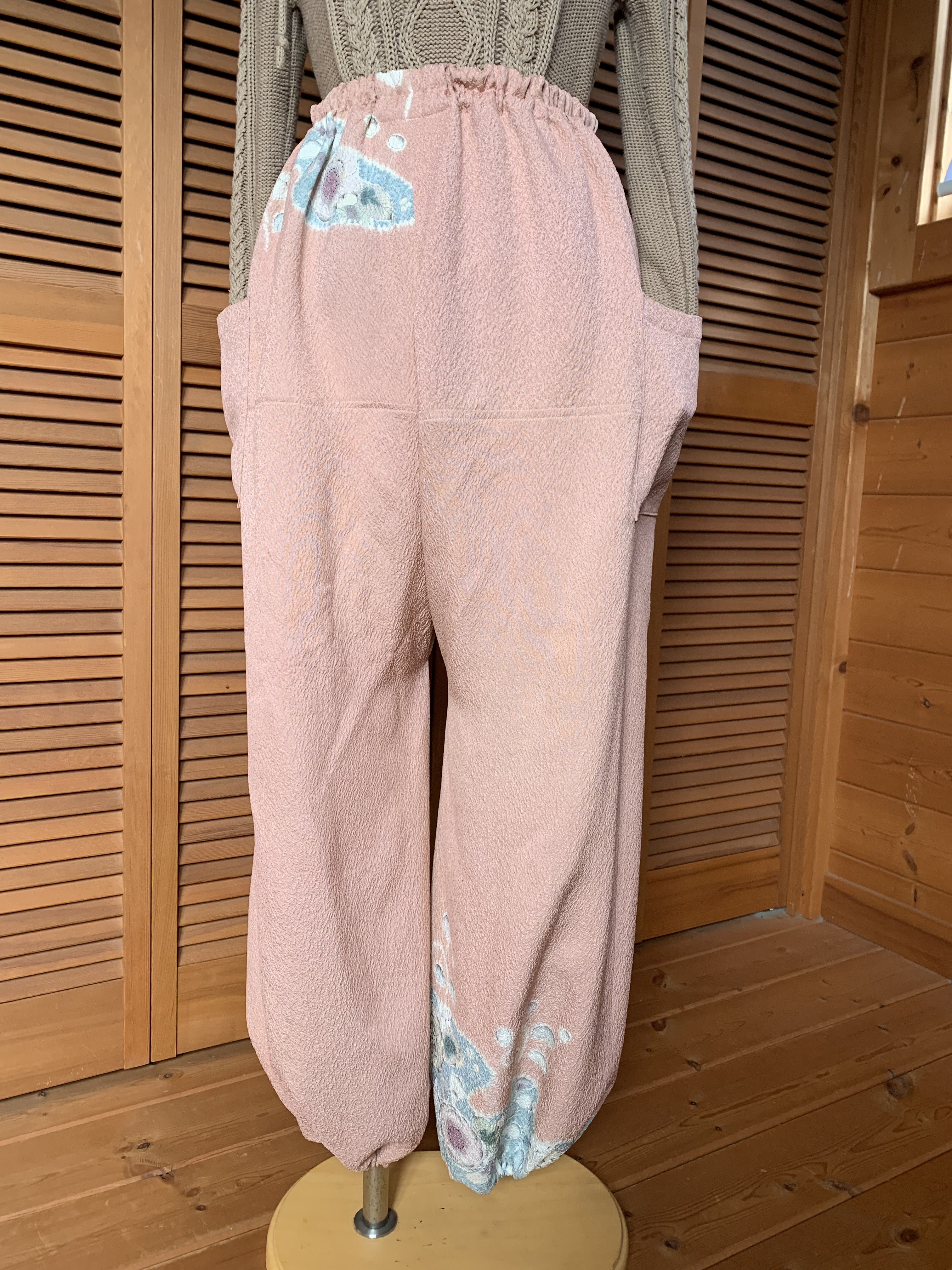 桜色　１０２ｃｍ　ちりめん　着物リメイク　訳アリ価格