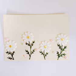 【特別価格！】紙刺繍メッセージカード(お花畑) 2枚目の画像