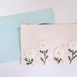 【特別価格！】紙刺繍メッセージカード(お花畑) 5枚目の画像