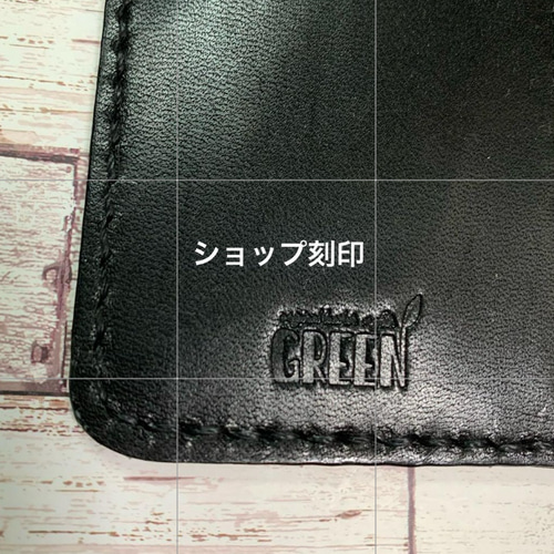3枚ポケット付き 栃木レザー ネイビー×ブラック iPhoneケース