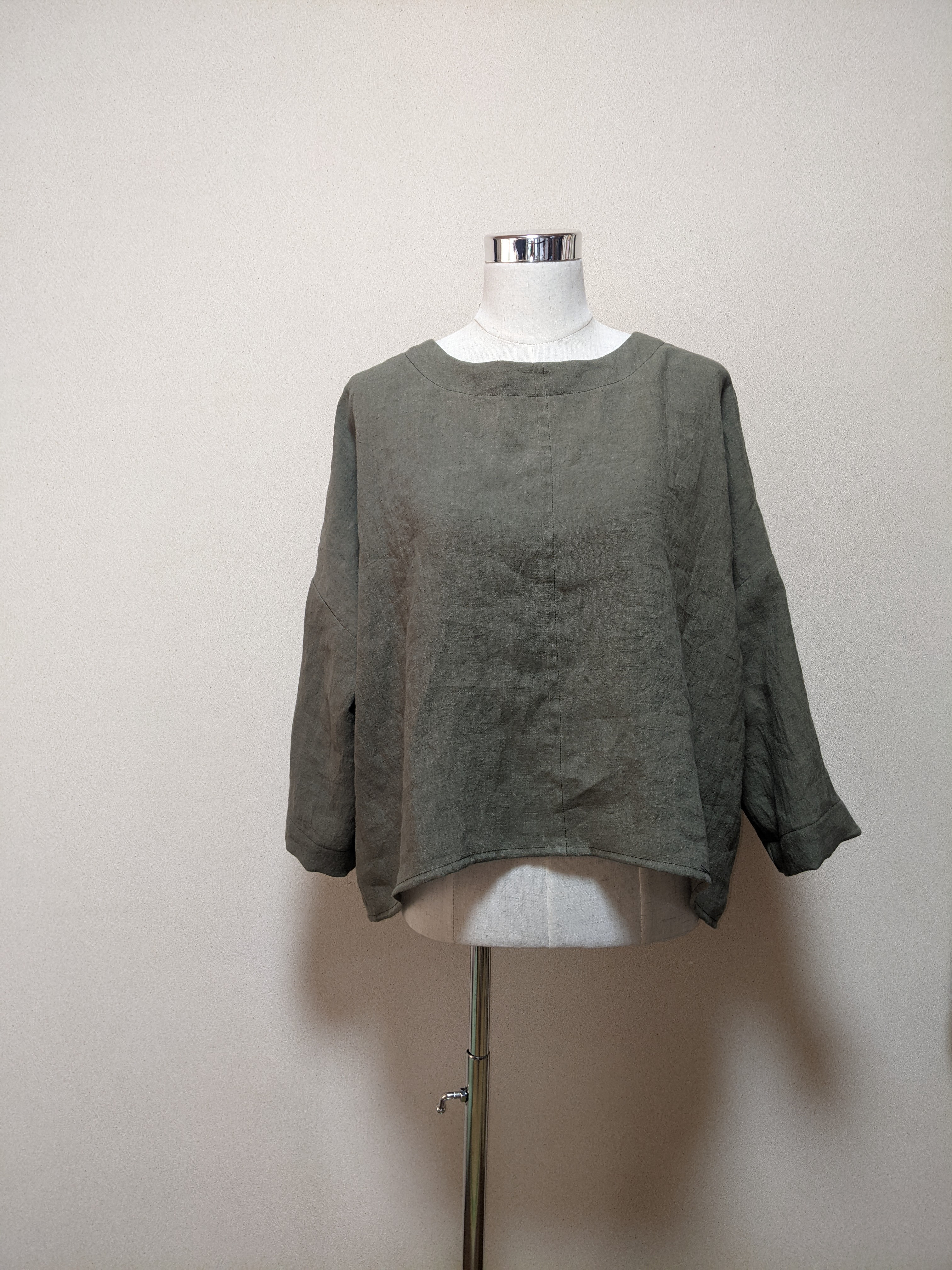 【ベルギーリネン】幅広プルオーバー