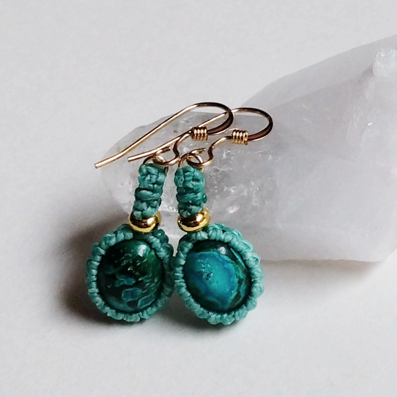 クリソコラマラカイト ピアス