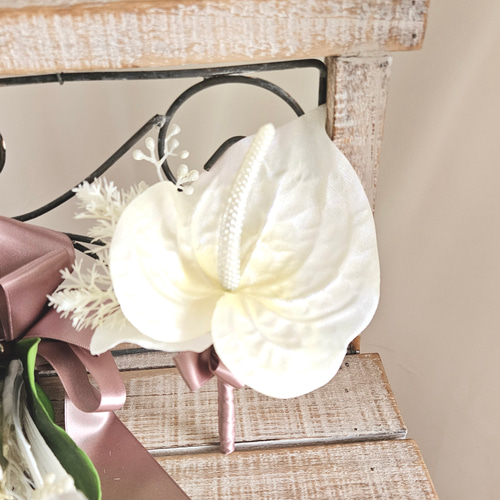 ウェディングブーケ（ブートニア付き）B-177 ブーケ himejyon 通販