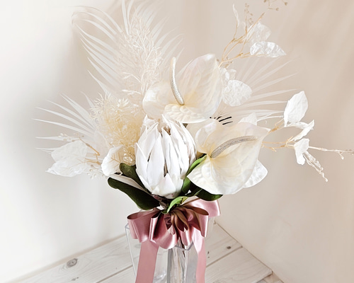 ウェディングブーケ（ブートニア付き）B-177 ブーケ himejyon 通販