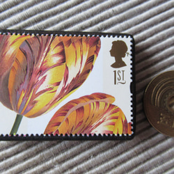イギリス　切手ブローチ 9561 3枚目の画像