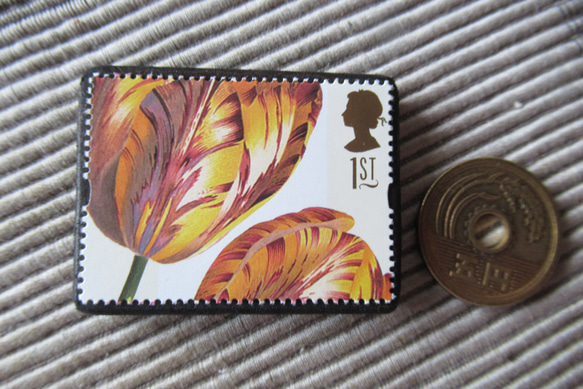 イギリス　切手ブローチ 9561 3枚目の画像