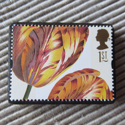 イギリス　切手ブローチ 9561 1枚目の画像