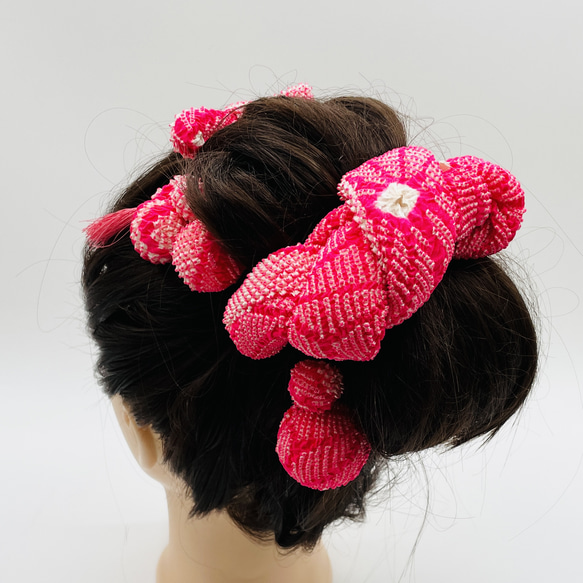 専用です。 鹿の子・ちんころセット(11セット) 七五三/前撮り髪飾りピンクB】鹿の子（かのこ）ちんころ＆タッセル付き