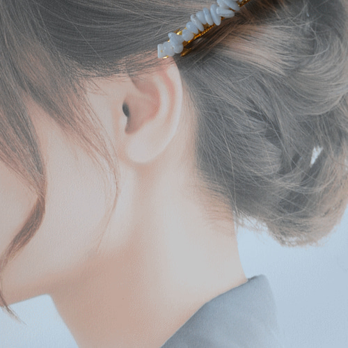 大人の天然石バレッタ アメジスト ルビーインゾナイト バレッタ