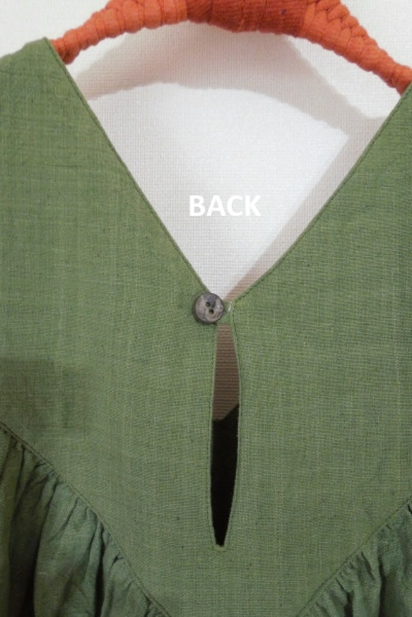 bighug 手織りコットンさちばるドレス●モスグリーン 10枚目の画像