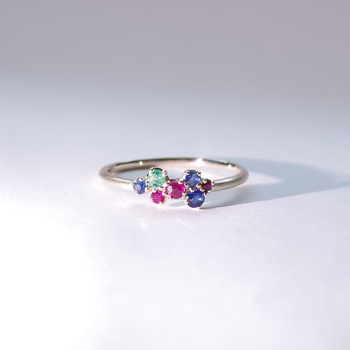 K10YG ERSアミュレットリング【7石のお守りリング】