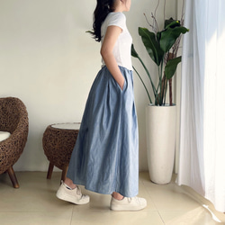 ロングプリーツスカート　* Linen Denim * 4枚目の画像