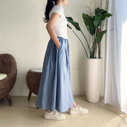 ロングプリーツスカート　* Linen Denim * 3枚目の画像