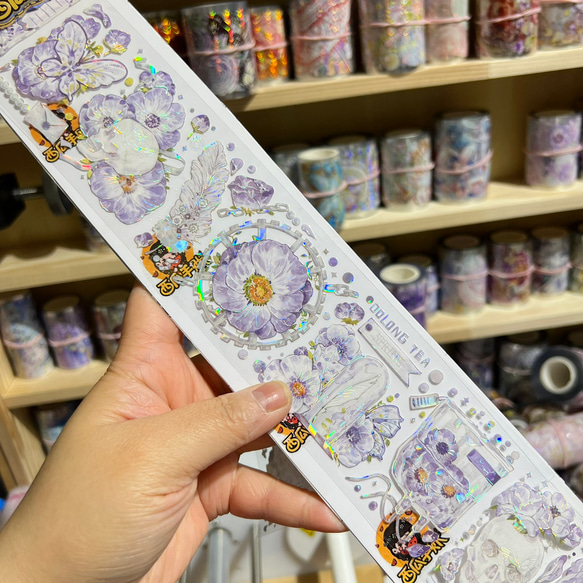 恰逢雪青 フラワー系 装飾系 海外マステ 海外PETテープ 切り売り