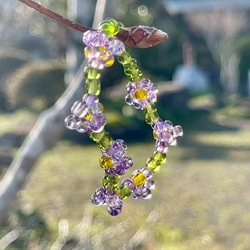 お花ブレスレット（ラベンダー）（フリーサイズ） 1枚目の画像