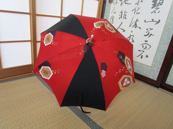 レトロ・錦紗の着物から日傘 2枚目の画像