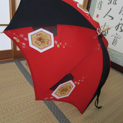 レトロ・錦紗の着物から日傘 3枚目の画像