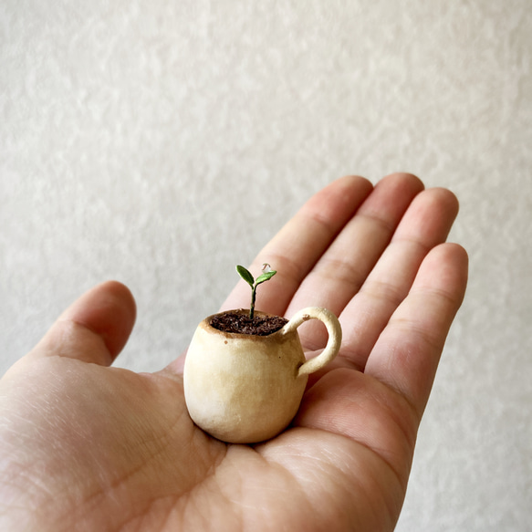 8636.bud 粘土の鉢植え マグカップ 5枚目の画像