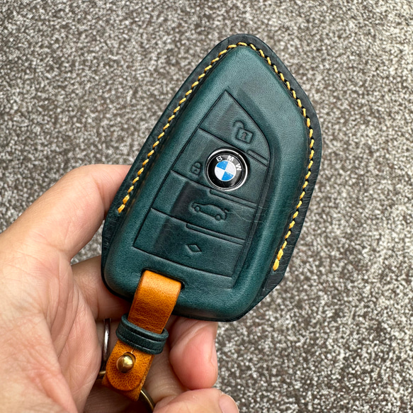 BMW Wax leather レザーキースーツ キーケース 革製品 スマートキーケース 名入れ 本革 第8張的照片