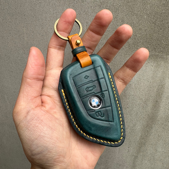 BMW Wax leather レザーキースーツ キーケース 革製品 スマートキーケース 名入れ 本革 第6張的照片