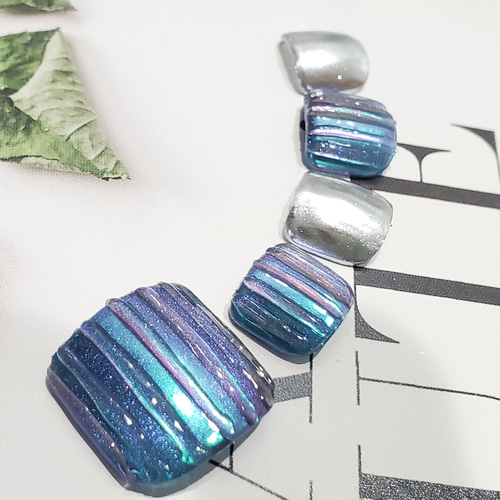 オーダーネイルチップNo.56 ガラス ラメ バカラネイル ネイルチップ