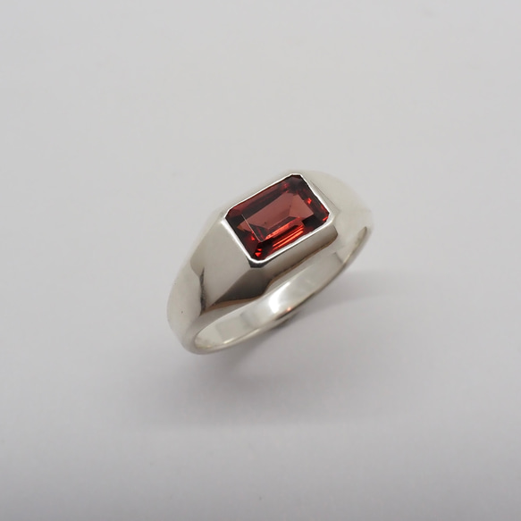 オクタゴンリング / octagon jem ring ガーネット　◇garnet/SILVER925 2枚目の画像