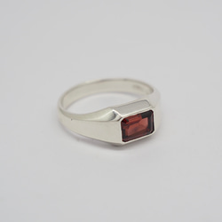 オクタゴンリング / octagon jem ring ガーネット　◇garnet/SILVER925 3枚目の画像