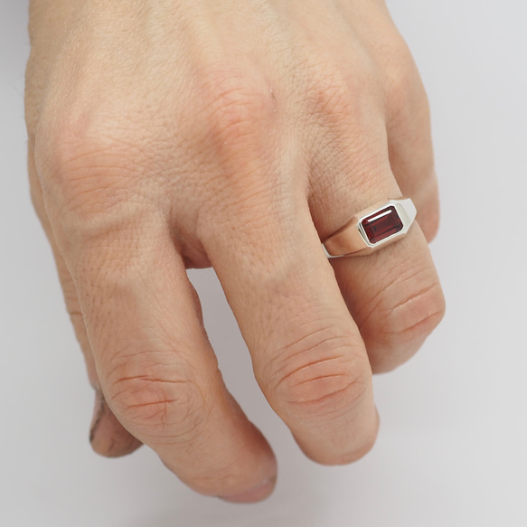 オクタゴンリング / octagon jem ring ガーネット　◇garnet/SILVER925 9枚目の画像