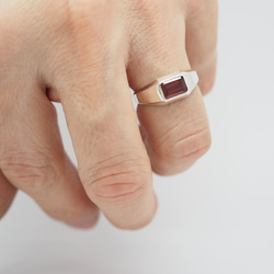 オクタゴンリング / octagon jem ring ガーネット　◇garnet/SILVER925 8枚目の画像