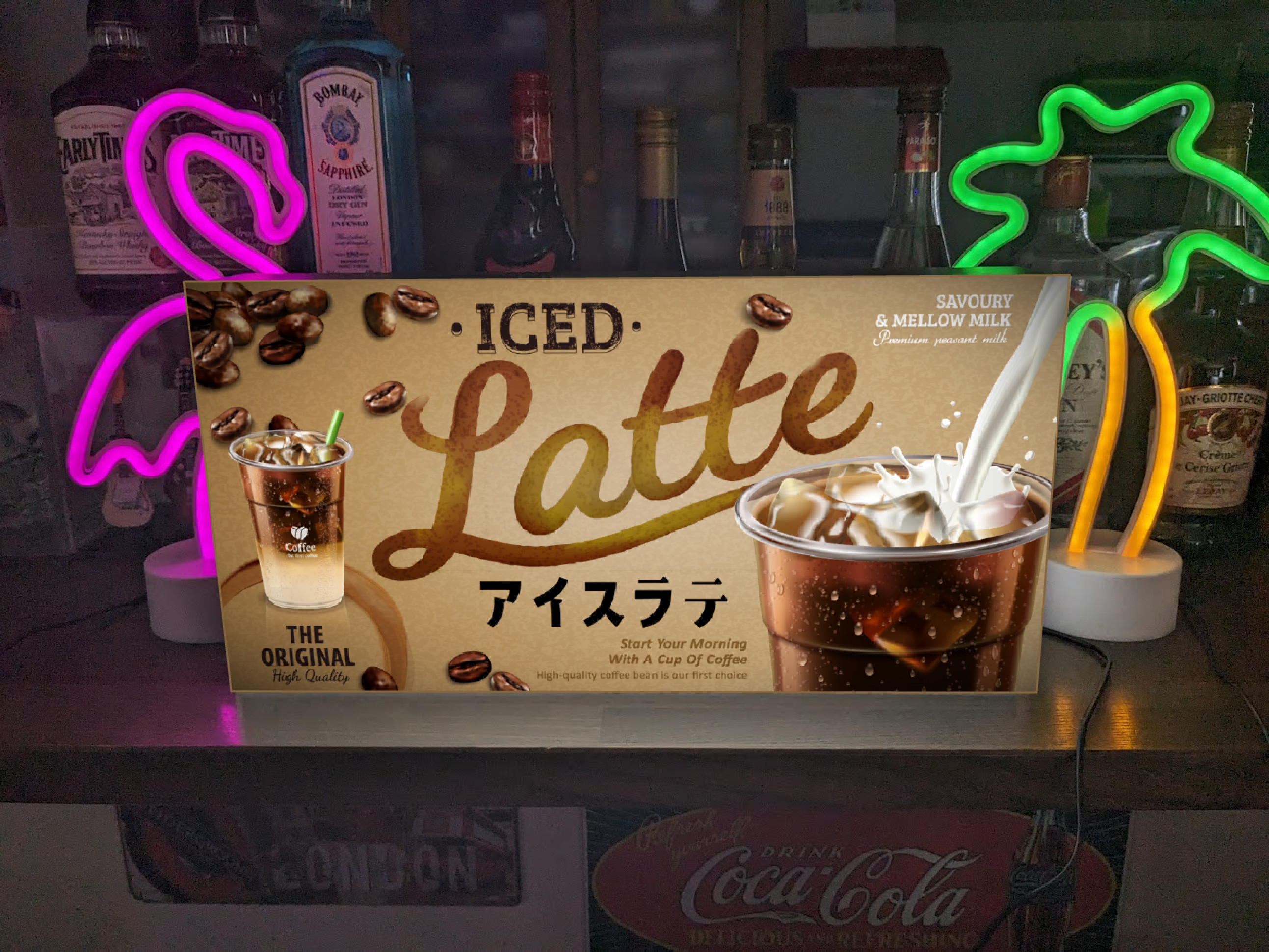 2024アメリカ店舗広告ディスプレイ☆カフェ 看板 アイスコーヒー