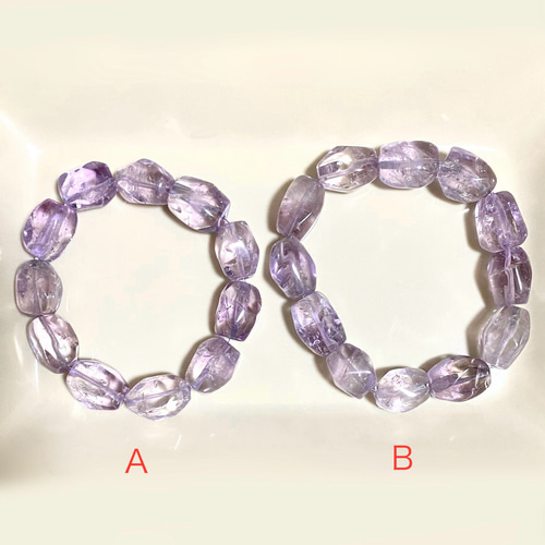 氷結のピンクアメジストAA++タンブルブレスレット ブラジル産